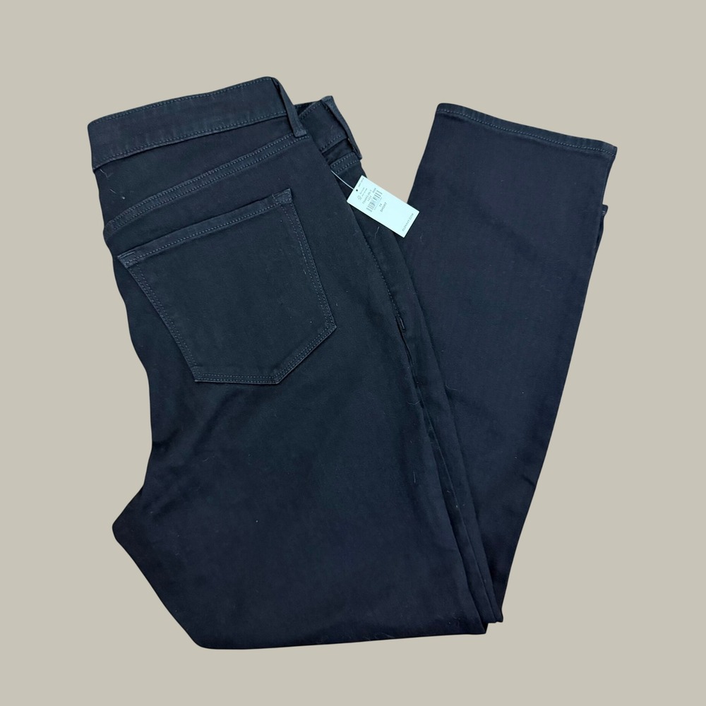Old Navy Womens Black High Rise Straight Jeans 14 Short NWT